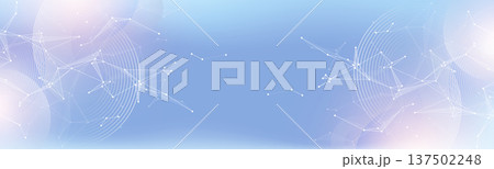 Modern digital technology background design with molecular plexus lines and dots. Futuristic network connection. Abstract mesh, big data technology, ai, science, cyberspace. 137502248