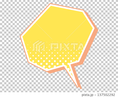 American comic book style halftone speech bubble yellow polygon American comic book style halftone speech bubble yellow polygon 137502292