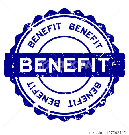 Grunge blue benefit word round seal stamp on white background Grunge blue benefit word round seal stamp on white background 137502545