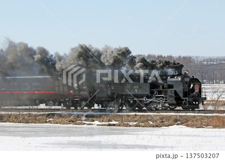 SL冬の湿原号　釧網本線　SL列車　蒸気機関車　C11 171 137503207