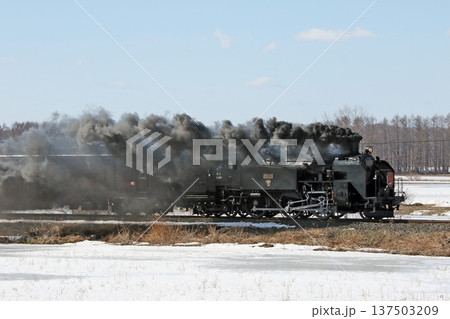 SL冬の湿原号　釧網本線　SL列車　蒸気機関車　C11 171 137503209