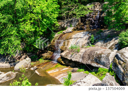 Beautiful waterfall in Sofiyivka park in Uman, Ukraine Beautiful waterfall in Sofiyivka park in Uman, Ukraine 137504009