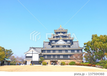 岡山県岡山市、岡山城の風景 137504360