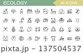 エコロジーに関するラインアイコンセット　 137504537