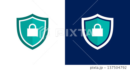ネットワークセキュリティの盾アイコン,ウイルス対策ソフトのロゴ ネットワークセキュリティの盾アイコン,ウイルス対策ソフトのロゴ 137504792