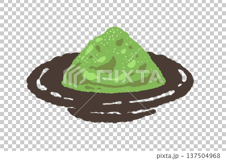 お皿に盛られた抹茶パウダーのイラスト 137504968