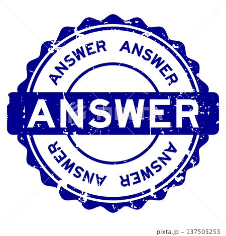 Grunge blue answer word round rubber seal stamp on white background Grunge blue answer word round rubber seal stamp on white background 137505253