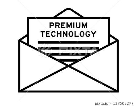 Envelope and letter sign with word premium technology as the headline 137505277