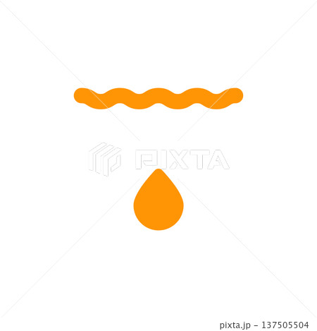 Yellow urine drops sign for urinalysis testing. Vector illustration for bladder infection, cystitis, kidney disease analysis.  137505504