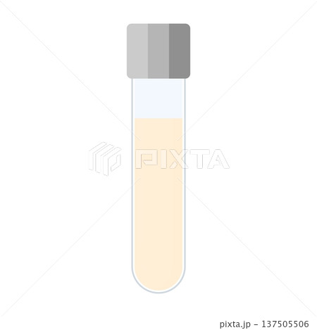 Urine sample tube with a lid for kidney exam, urinary tract infection and cystitis diagnostics. Ketone and PH rapid test. 137505506