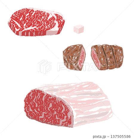 和牛ステーキ肉と牛脂の盛り合わせセット 和牛ステーキ肉と牛脂の盛り合わせセット 137505586