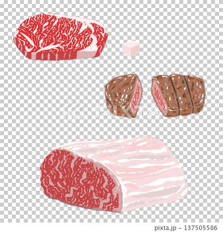 和牛ステーキ肉と牛脂の盛り合わせセット 和牛ステーキ肉と牛脂の盛り合わせセット 137505586