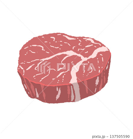 厚切り和牛ステーキ(ヒレ・ランプ)の生肉イラスト 厚切り和牛ステーキ(ヒレ・ランプ)の生肉イラスト 137505590