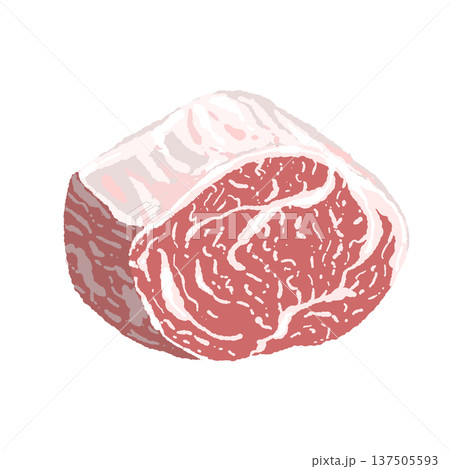 和牛ブロック肉(塊肉)の生肉イラスト 和牛ブロック肉(塊肉)の生肉イラスト 137505593