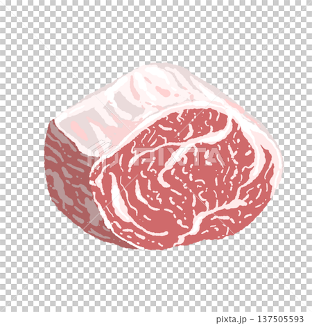 和牛ブロック肉(塊肉)の生肉イラスト 和牛ブロック肉(塊肉)の生肉イラスト 137505593
