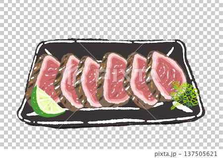 和牛切片牛肉和黑色方盤的插圖 137505621