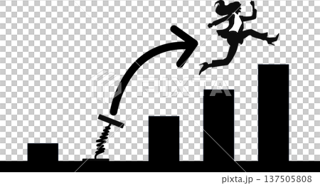 一位女商人考慮提高技能的插圖 137505808