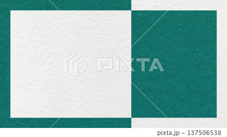Textured white, emerald paper background with outer frame and geometric panel. Template for presentation with copy space 137506538