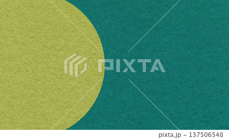 Emerald paper texture background with olive green semicircle and copy space for banner, presentation, template 137506548