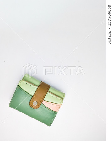 Green purse isolated on white background. for add your text 137506809