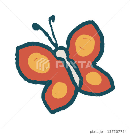 Butterfly cute colorful retro design 137507734