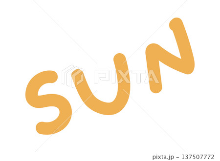 Retro sun lettering sticker design 137507772