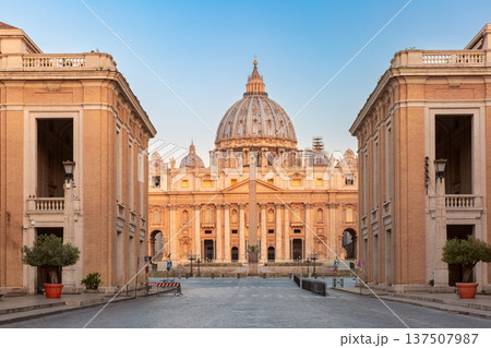 Saint Peter Basilica and square in Vatican City Rome Saint Peter Basilica and square in Vatican City Rome 137507987
