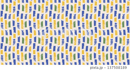 Small dash kids colorful seamless pattern. Surface pattern design geometric handmade motif. Hand drawn mini streaks texture. Vector repeat background illustration 137508189