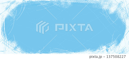 Snow grunge texture with retro oval frame and scratch lines on blue snow background. Worn frost overlay on cold rink with ice grunge edge for winter banner. Aged vector backdrop in rough finish Snow grunge texture with retro oval frame and scratch lines on blue snow background. Worn frost overlay on cold rink with ice grunge edge for winter banner. Aged vector backdrop in rough finish 137508227