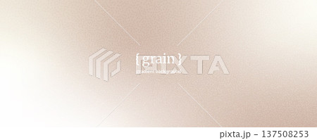 Grain brown background with soft powder and pastel texture in a light cream gradient. Warm grainy surface in brown and gray on a smooth vector overlay. Subtle neutral gradation for cosmetic label 137508253