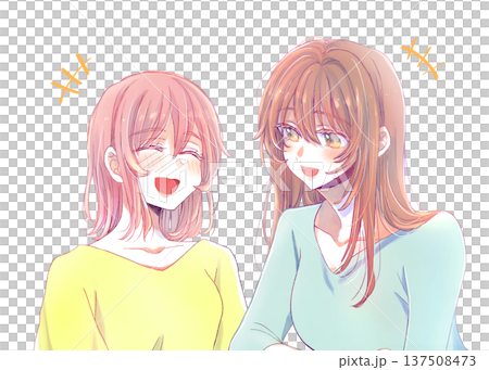 笑い合う女性2人 笑い合う女性2人 137508473
