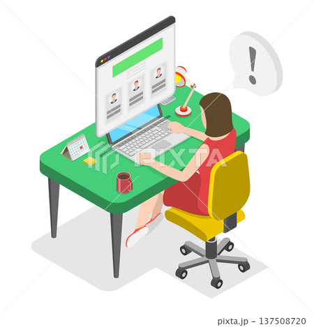 3D Isometric Flat Vector Illustration of Job Interview, Recruitment Agency, HR as Human Resources. Item 2 137508720