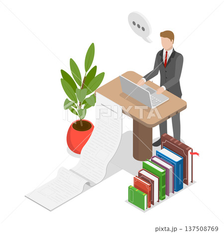 3D Isometric Flat Vector Illustration of Document Online Editing, Editorial Services. Item 1 3D Isometric Flat Vector Illustration of Document Online Editing, Editorial Services. Item 1 137508769
