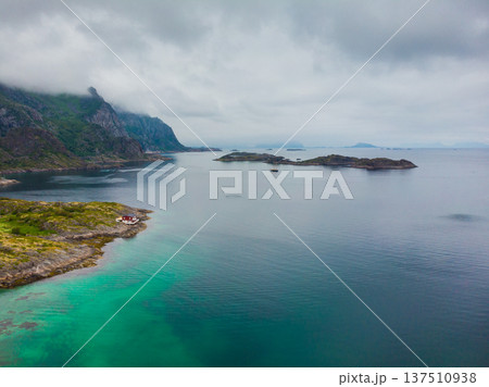 Aerial view. Lofoten islands landscape, Norway 137510938