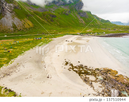 Skagsanden Beach on Flakstadoy island, Lofoten Norway 137510944