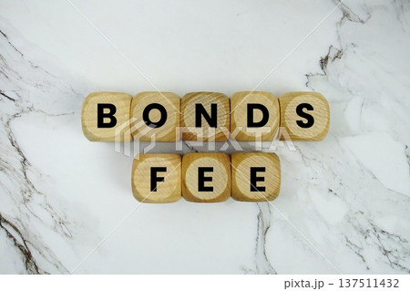 Bond Fee alphabet letters on marble background 137511432