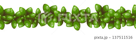 Vector seamless border with basil 137511516