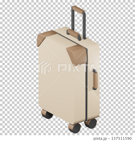 3D illustration of a suitcase seen from an angle 137511590