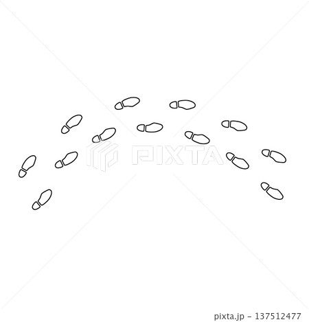 Footprint outline path, thin line human bare foot track set on white background. Minimalist walking person steps, footprint outline design, simple body part shape. Bare foot line art footprint Footprint outline path, thin line human bare foot track set on white background. Minimalist walking person steps, footprint outline design, simple body part shape. Bare foot line art footprint 137512477