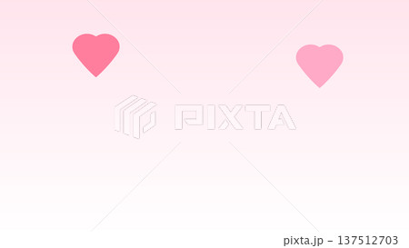 Minimal gradient background in soft pink tones with two floating heart shapes in light and dark pink, creating a gentle romantic abstract visual. Minimal gradient background in soft pink tones with two floating heart shapes in light and dark pink, creating a gentle romantic abstract visual. 137512703