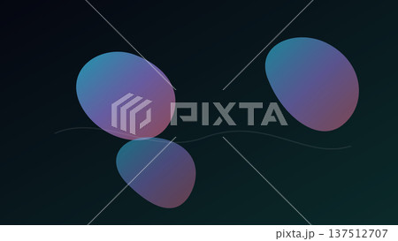 Gradient abstract design with three overlapping translucent organic shapes in blue and purple tones connected by a soft curved line across a dark background. Gradient abstract design with three overlapping translucent organic shapes in blue and purple tones connected by a soft curved line across a dark background. 137512707