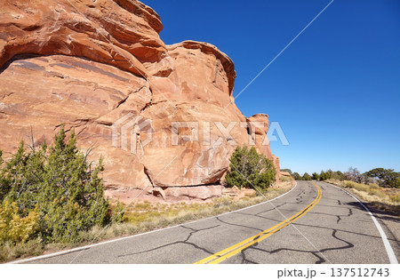 A picturesque road in Colorado National Monument, Colorado, USA. A picturesque road in Colorado National Monument, Colorado, USA. 137512743