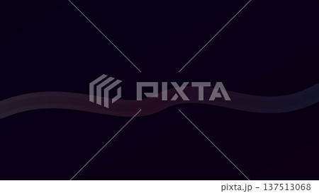 Wavy line glides across deep black canvas with subtle red and muted hues, forming smooth abstract motion and elegant contrast in modern dark minimal design. 137513068