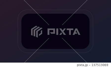 Dark rounded rectangle with glowing thin border lines sits against shaded background evoking modern interface panel and subtle digital design element for UI. 137513069