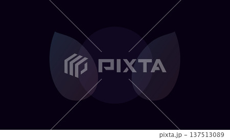 Three translucent petal like shapes overlap on dark canvas forming soft floral abstraction with muted pastel hues evoking calm minimal composition and balance. Three translucent petal like shapes overlap on dark canvas forming soft floral abstraction with muted pastel hues evoking calm minimal composition and balance. 137513089