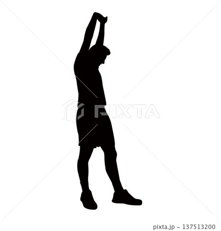a man making exercise, silhouette vector 137513200
