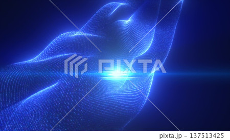 A mesmerizing blue energy form, with a soft glow and particle te A mesmerizing blue energy form, with a soft glow and particle te 137513425