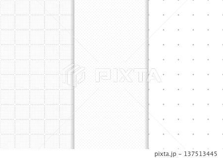 Set of Journal planer page with dotted grid. Vector. Seamless checkered texture. Simple square graph paper texture. Retro bullet notebook background. Simple school square graph pattern. Set of Journal planer page with dotted grid. Vector. Seamless checkered texture. Simple square graph paper texture. Retro bullet notebook background. Simple school square graph pattern. 137513445