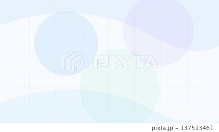 Light blue abstract background with large translucent circles and subtle grid lines over soft flowing waves minimalist composition 137513461