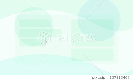 Mint green abstract interface background with translucent circles and soft layered waves modern minimal UI style composition design 137513462